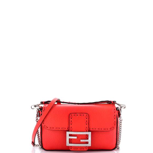 Fendi Selleria Baguette Nm Bag Leather #185228F12B - Picture 1 of 9